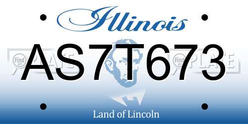 AS7T673 Illinois License Plate
