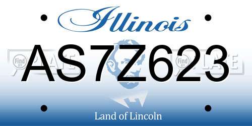 AS7Z623 Illinois License Plate