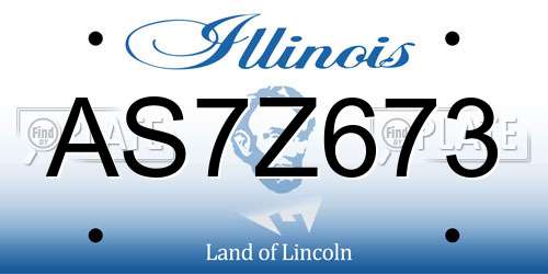 AS7Z673 Illinois License Plate