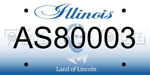 AS80003 Illinois License Plate