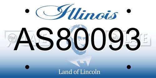 AS80093 Illinois License Plate