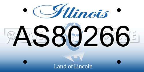 AS80266 Illinois License Plate