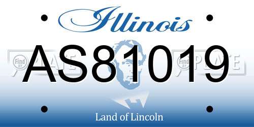 AS81019 Illinois License Plate