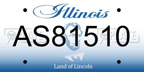 AS81510 Illinois License Plate