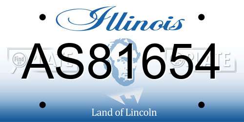 AS81654 Illinois License Plate