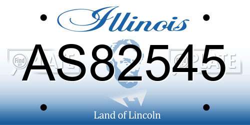 AS82545 Illinois License Plate