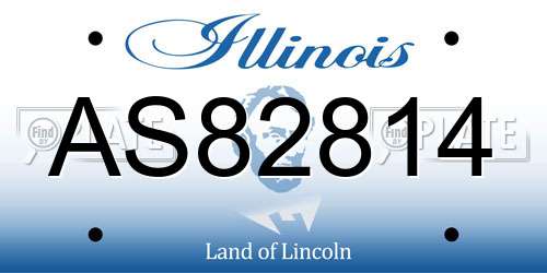AS82814 Illinois License Plate