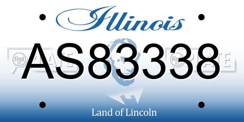 AS83338 Illinois License Plate