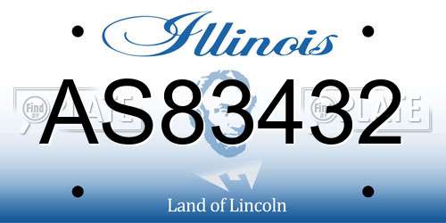 AS83432 Illinois License Plate