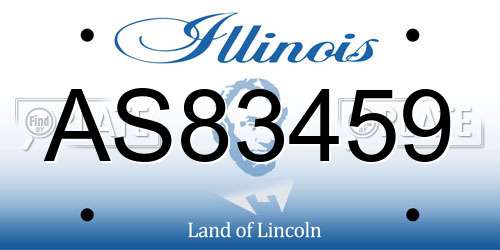 AS83459 Illinois License Plate