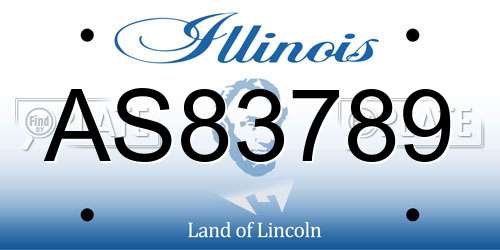 AS83789 Illinois License Plate