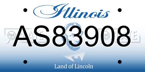 AS83908 Illinois License Plate