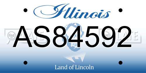 AS84592 Illinois License Plate