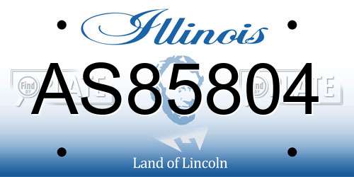 AS85804 Illinois License Plate