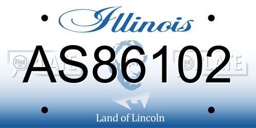 AS86102 Illinois License Plate