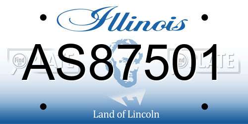 AS87501 Illinois License Plate