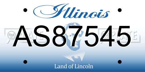 AS87545 Illinois License Plate