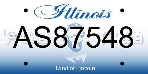 AS87548 Illinois License Plate