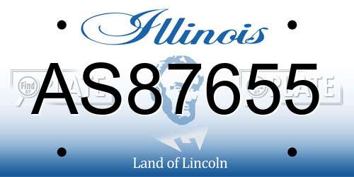 AS87655 Illinois License Plate