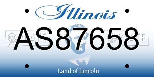 AS87658 Illinois License Plate