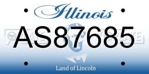 AS87685 Illinois License Plate