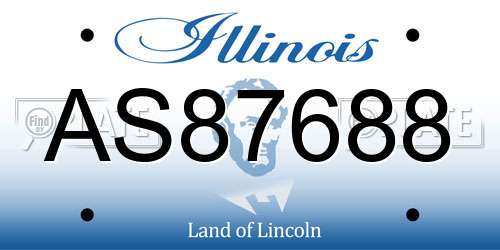 AS87688 Illinois License Plate