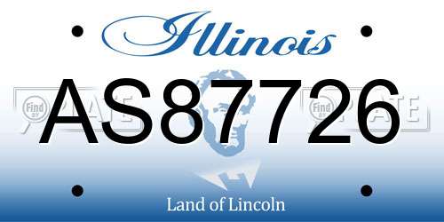 AS87726 Illinois License Plate