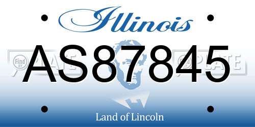 AS87845 Illinois License Plate