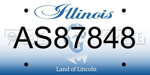 AS87848 Illinois License Plate