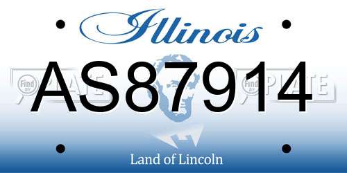 AS87914 Illinois License Plate