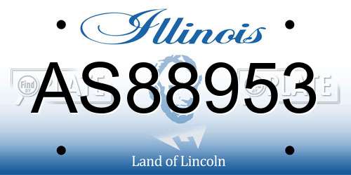 AS88953 Illinois License Plate
