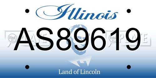 AS89619 Illinois License Plate