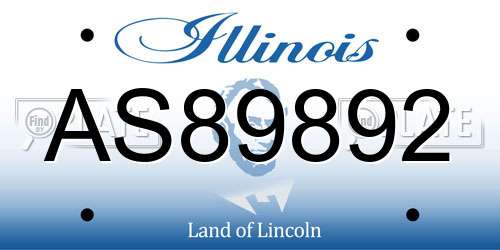 AS89892 Illinois License Plate