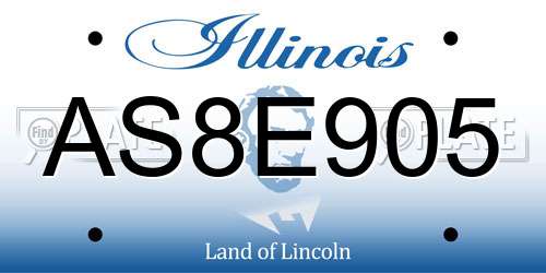 AS8E905 Illinois License Plate