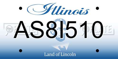 AS8I510 Illinois License Plate