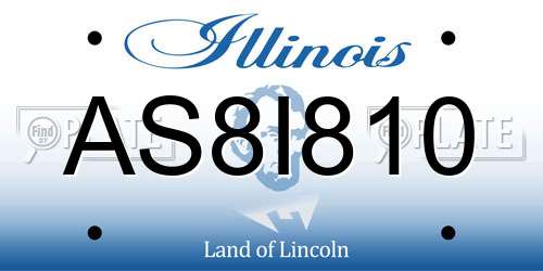 AS8I810 Illinois License Plate