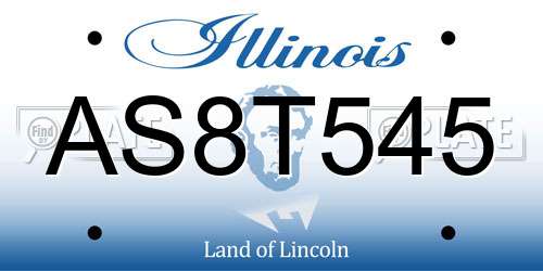AS8T545 Illinois License Plate