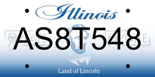 AS8T548 Illinois License Plate