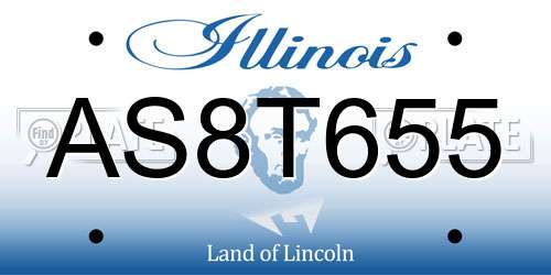 AS8T655 Illinois License Plate
