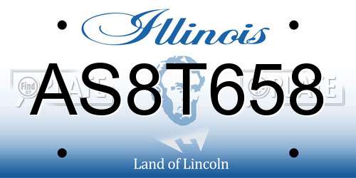 AS8T658 Illinois License Plate