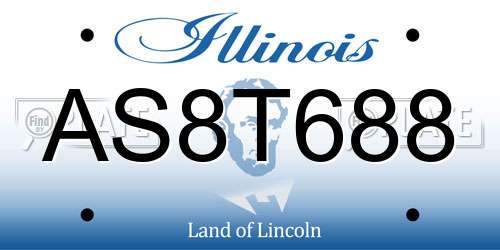 AS8T688 Illinois License Plate