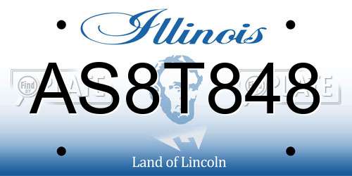 AS8T848 Illinois License Plate
