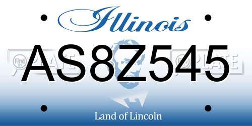 AS8Z545 Illinois License Plate