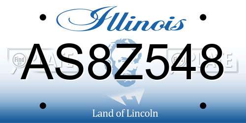 AS8Z548 Illinois License Plate