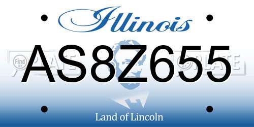 AS8Z655 Illinois License Plate