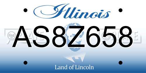 AS8Z658 Illinois License Plate