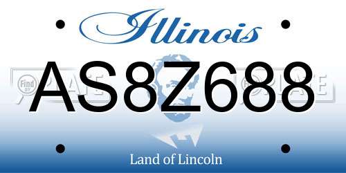 AS8Z688 Illinois License Plate
