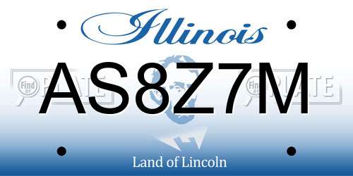 AS8Z7M Illinois License Plate