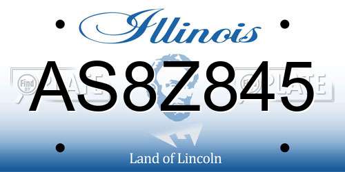 AS8Z845 Illinois License Plate