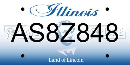 AS8Z848 Illinois License Plate